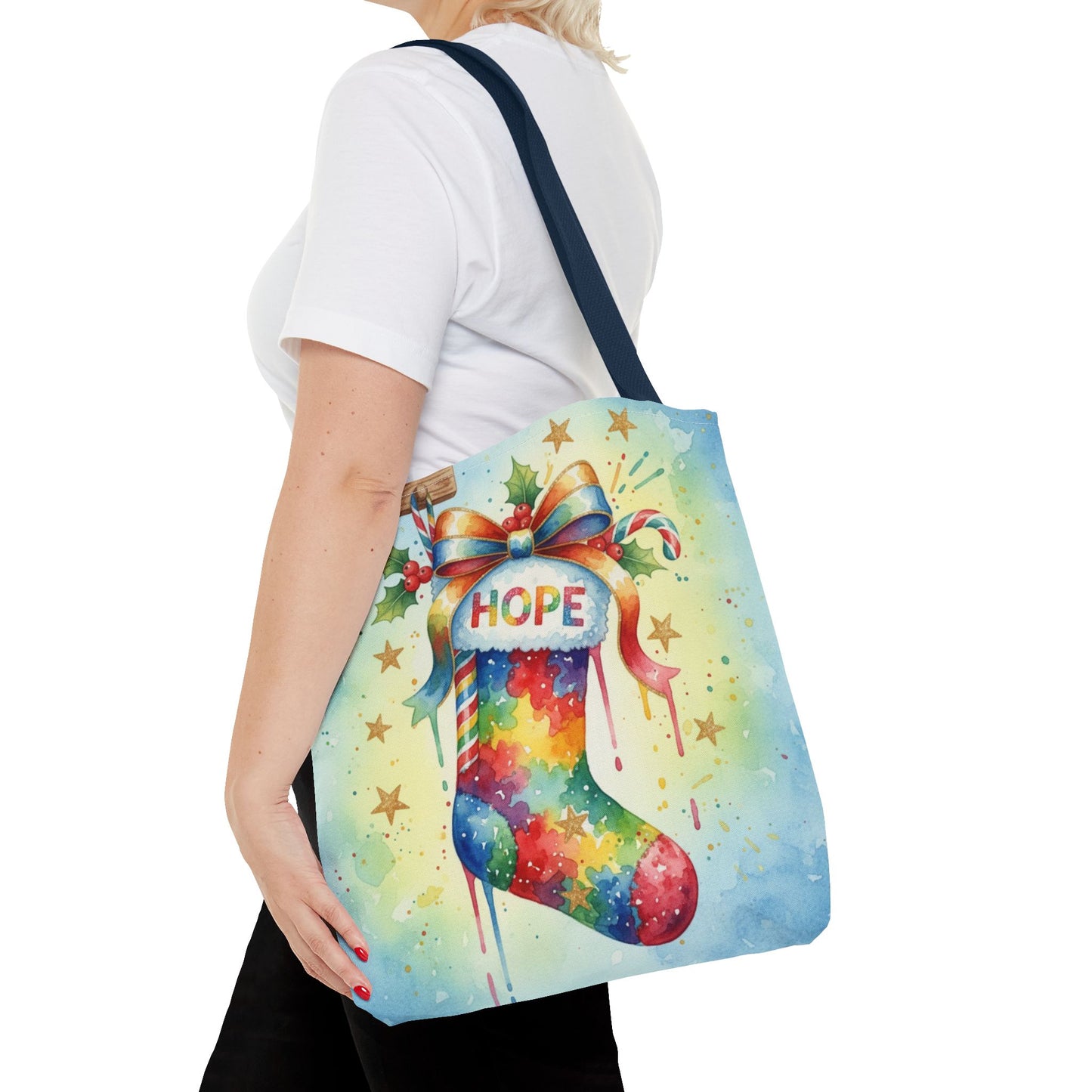 Colorful Holiday Hope Tote Bag