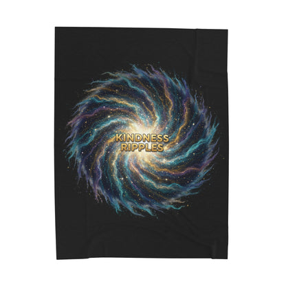 Cosmic Kindness Velveteen Plush Blanket, Cozy Throw, Galaxy Decor, Unique Gift, Home Comfort, Motivational Gift