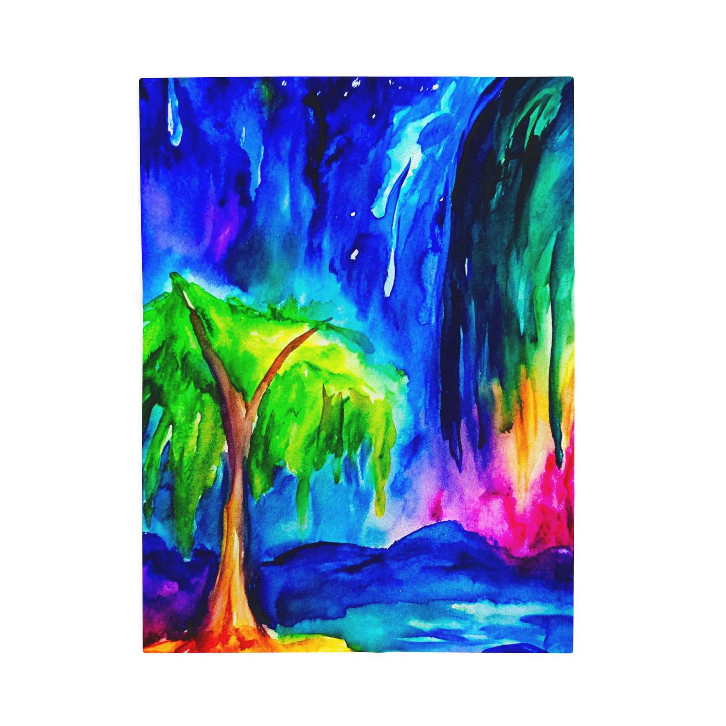 Velveteen Plush Blanket - The Comfort of Hope Willow Design for Emotional Healing and Grounding