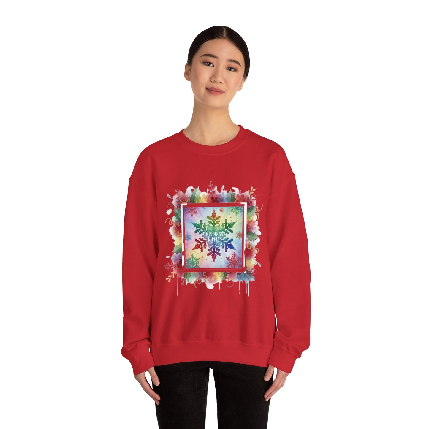 Rainbow Snowflake Kindness Crewneck Sweatshirt