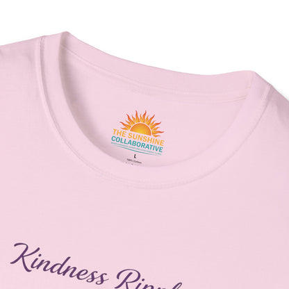 Unisex Softstyle Kindness Ripples Dogwoods and Sunshine T-Shirt, Cookeville, TN, Purple and Gold, Waterfall Capital of the World