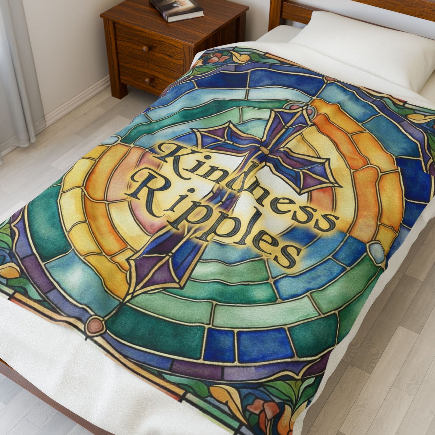 Kindness Ripples Velveteen Plush Blanket - Cozy Decorative Throw