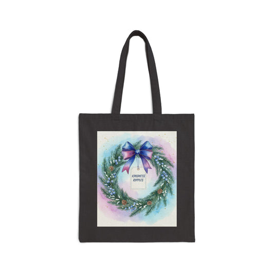 Christmas Wreath Cotton Canvas Tote Bag