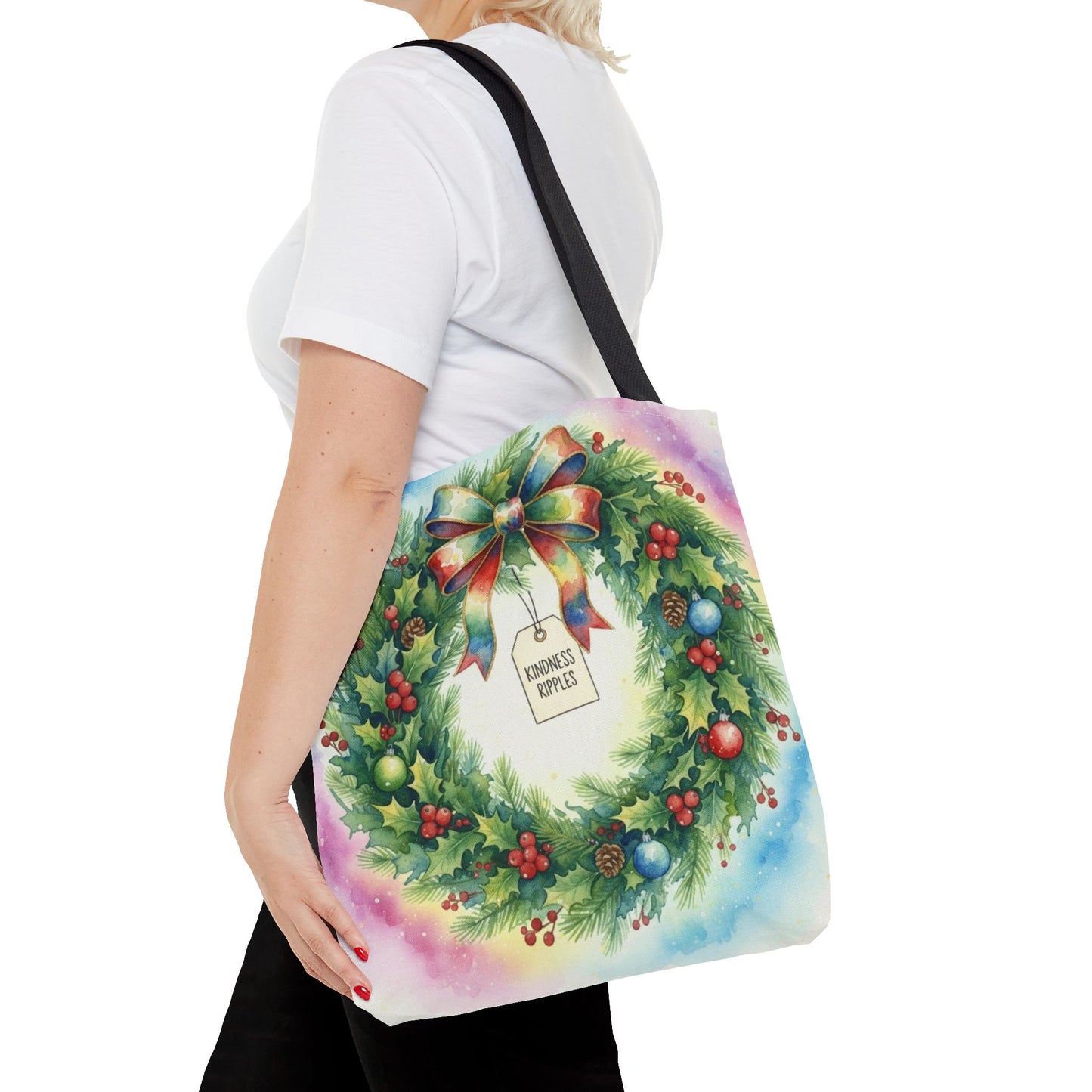 Holiday Wreath Tote Bag - Perfect for Christmas and Winter Celebrations