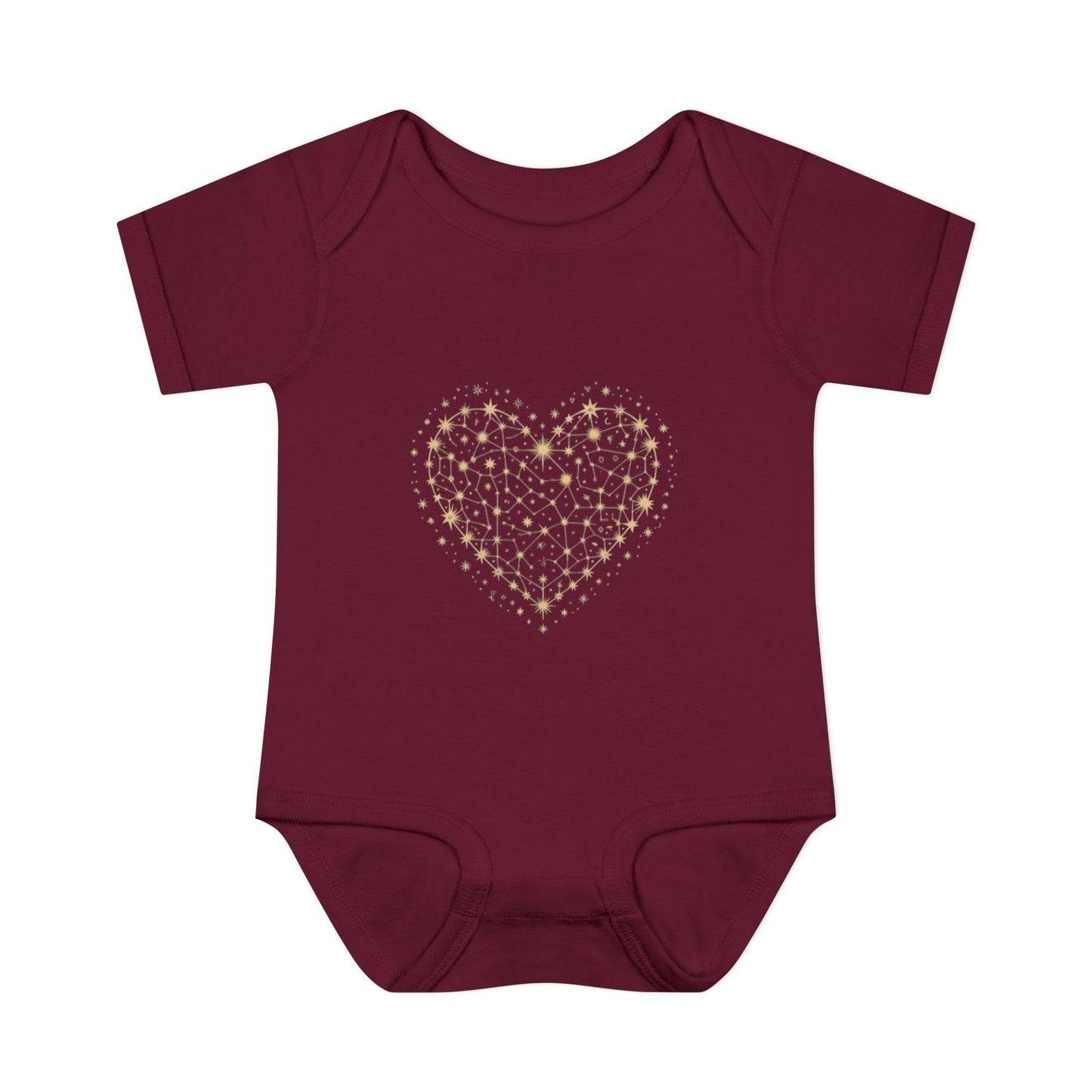 Heart Star Pattern Infant Bodysuit