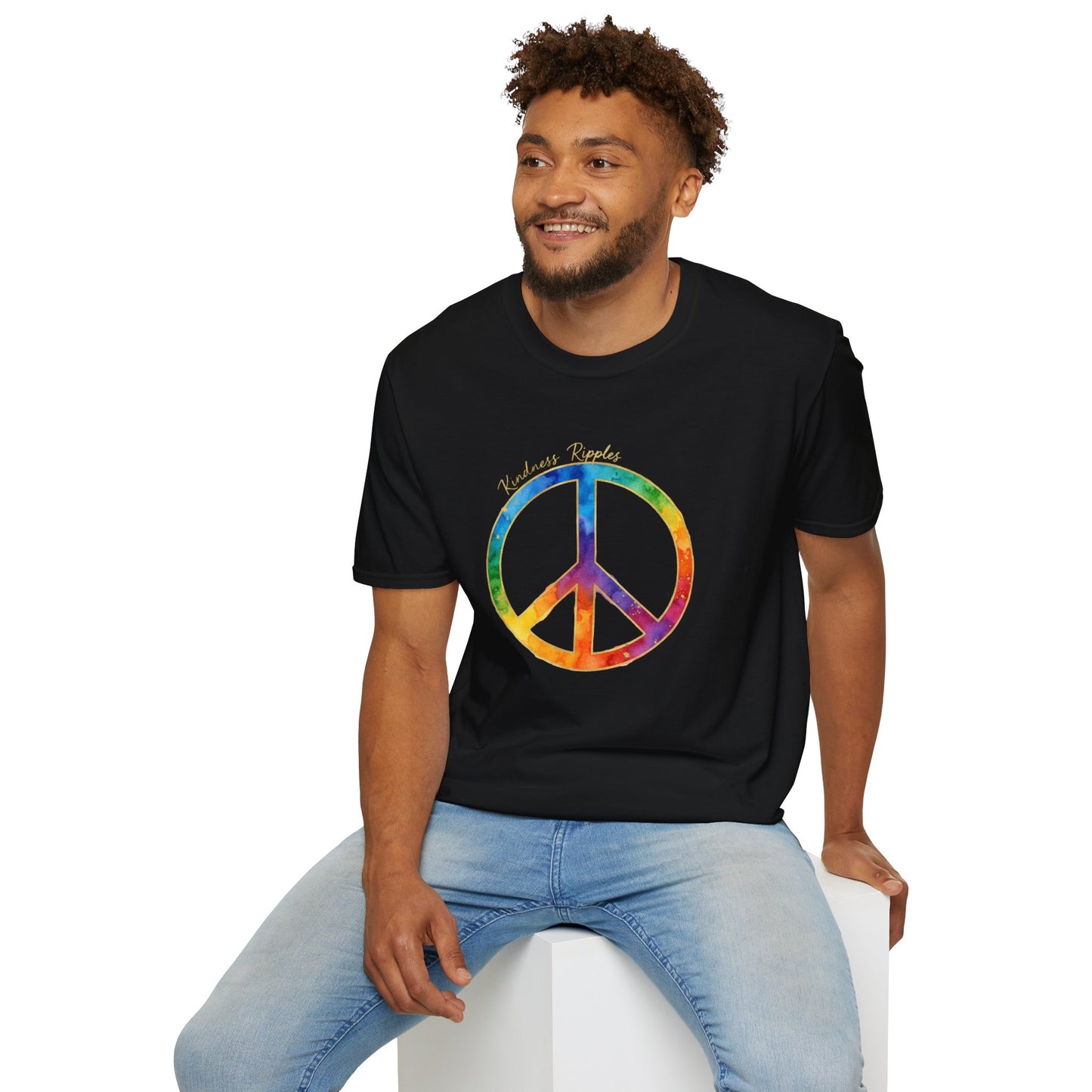 Rainbow Peace Symbol Unisex Softstyle T-Shirt