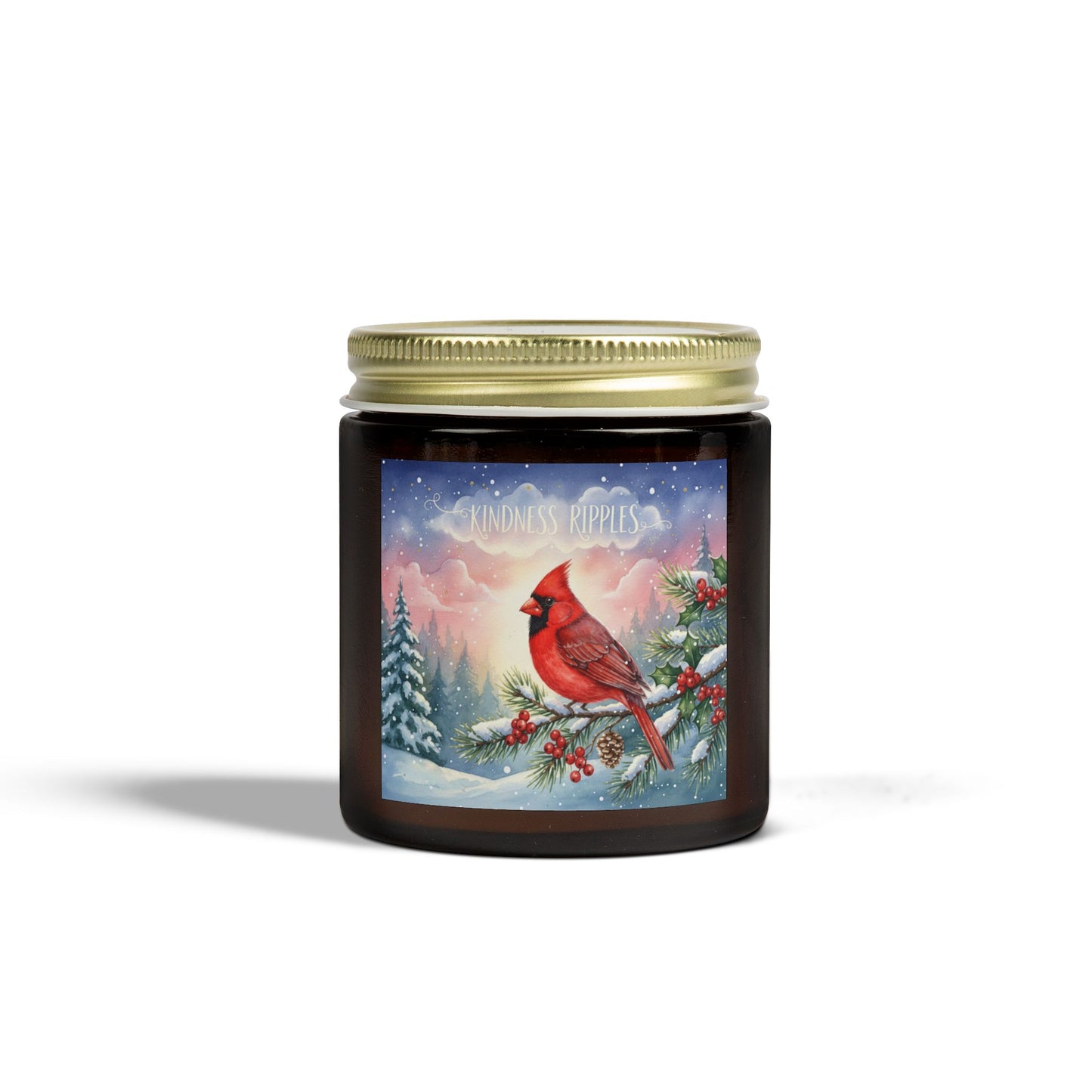 Holiday Scented Candle with Cardinal Design