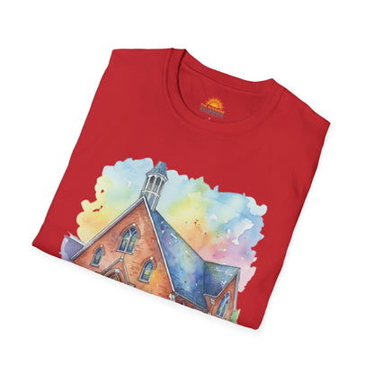 Watercolor Church Unisex Softstyle T-Shirt - Homage to the St. William Community