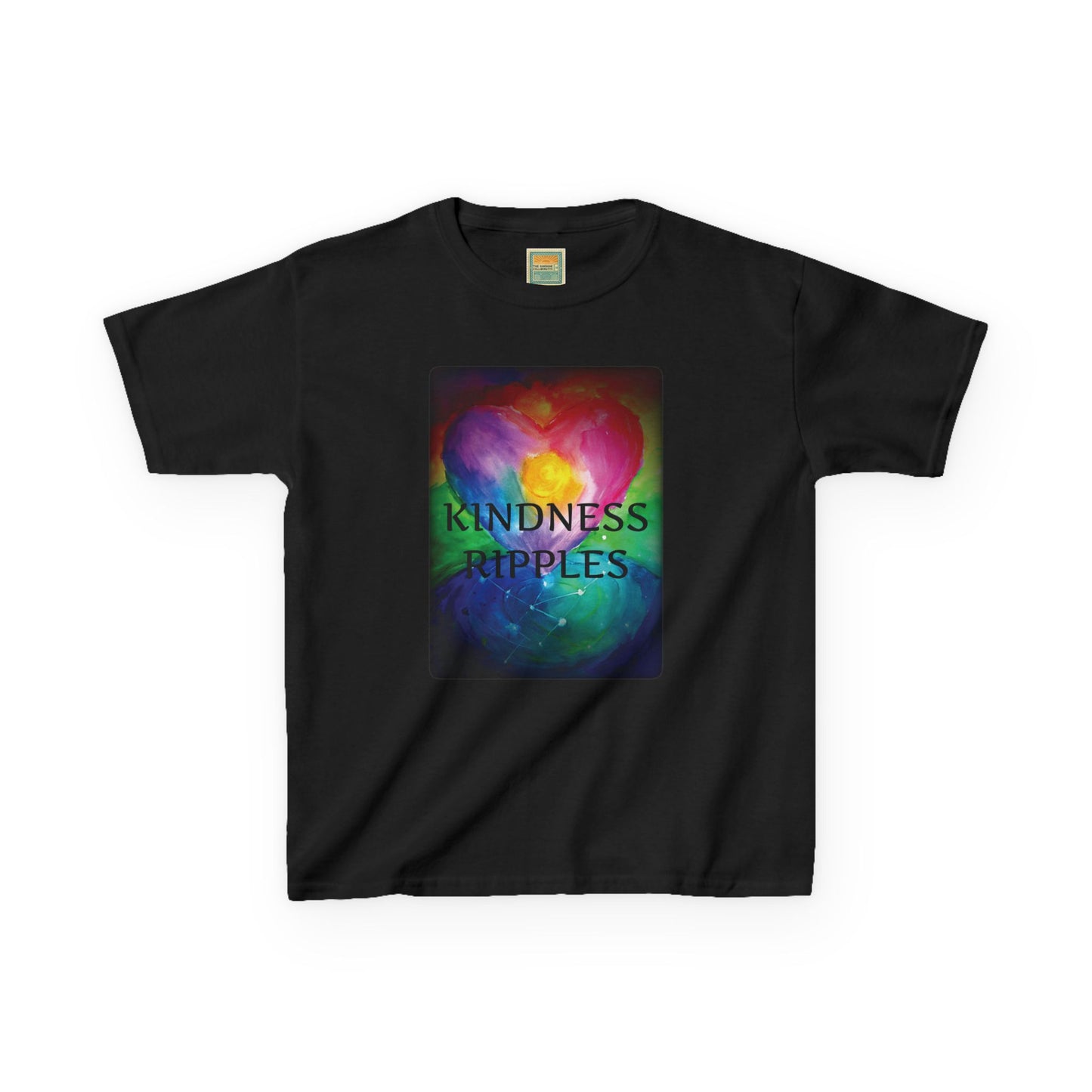 Kids Heavy Cotton Tee – 'Kindness Ripples' Colorful Design