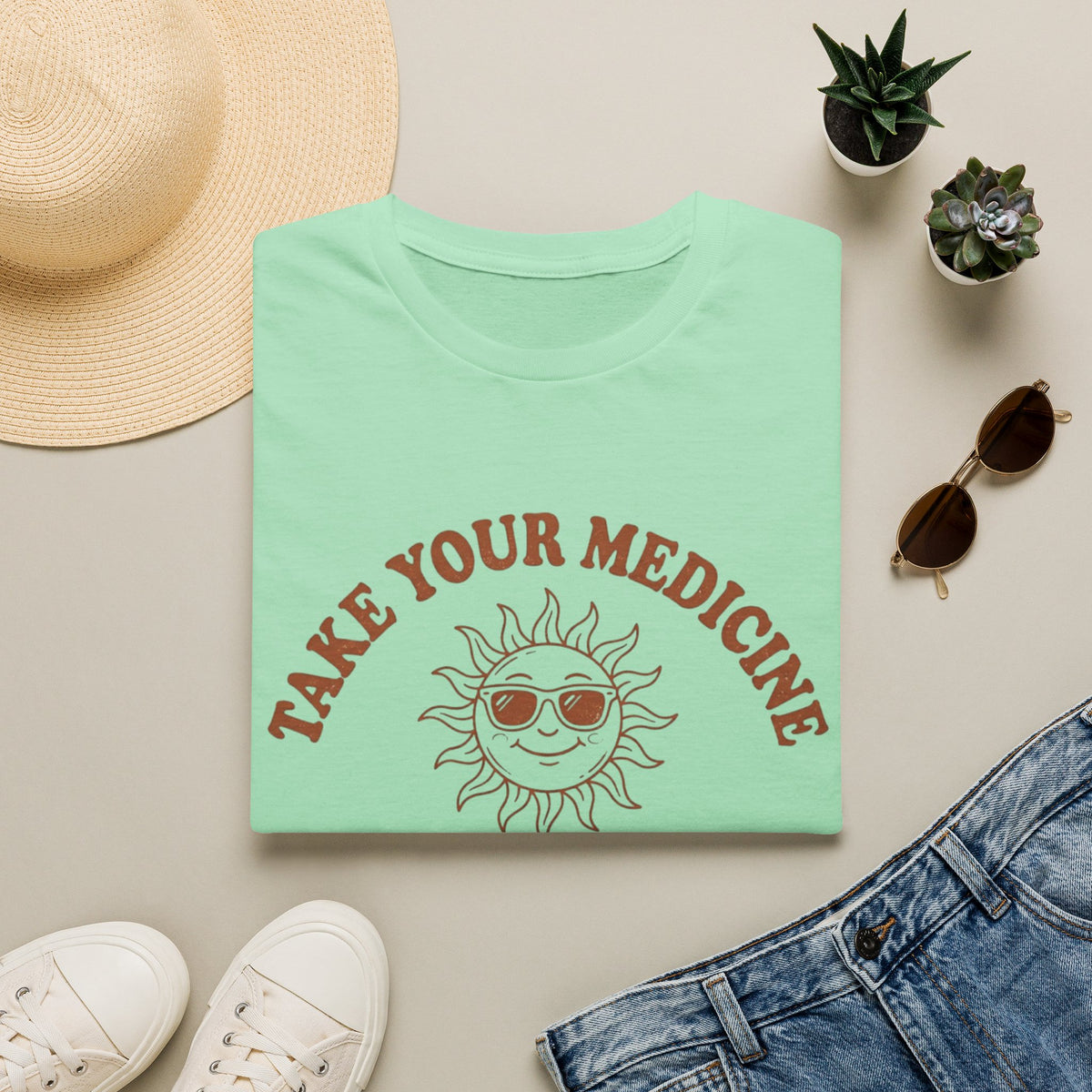 Take Your Medicine Sun T-Shirt — Self‑Prescribed Daily Sunshine Graphic Tee