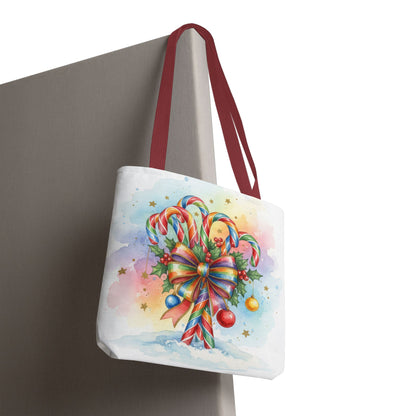 Festive Candy Cane Tote Bag