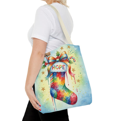 Colorful Holiday Hope Tote Bag