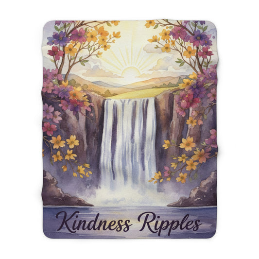 Sherpa Fleece Kindness Ripples Blanket - Cozy Floral Throw for Comfort and Inspiration, Cookeville, TN, Dogwoods, Waterfalls