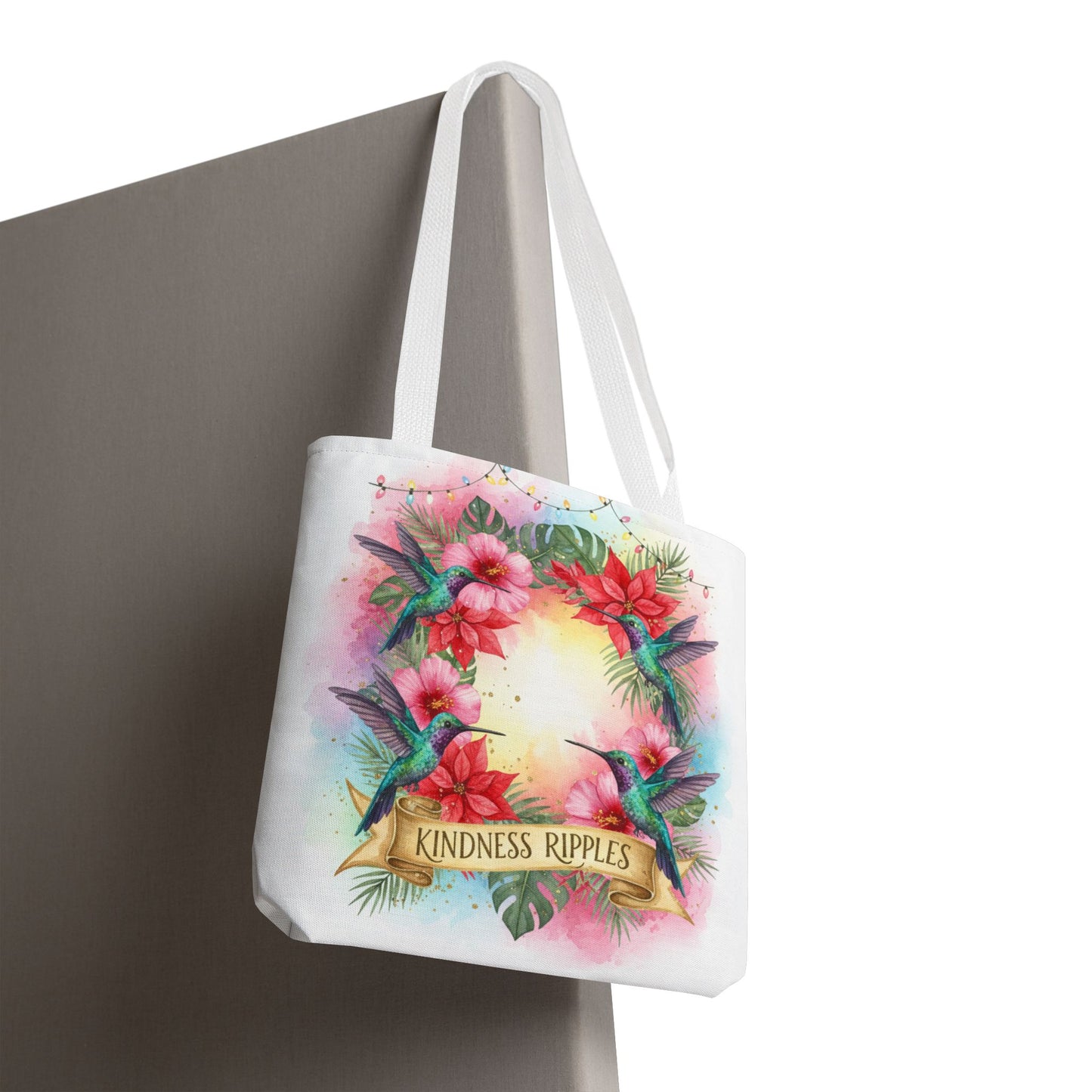 Colorful Kindness Christmas Hummingbirds Tote Bag