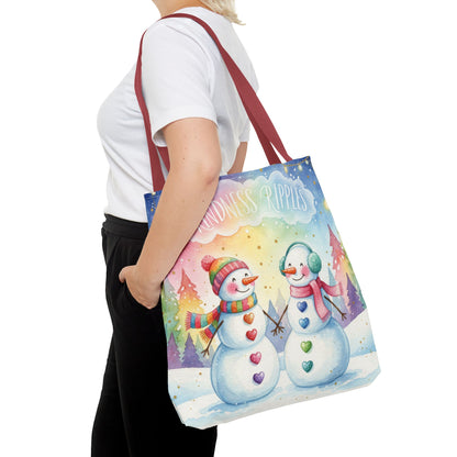 Whimsical Snowman Tote Bag - Kindness Ripples Design
