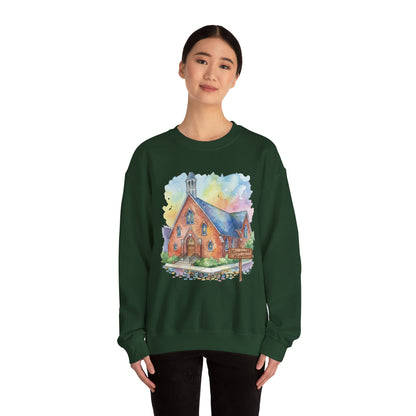 Colorful Church Watercolor Sweatshirt - Homage to the St. William Community