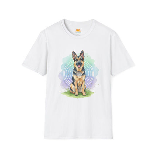 German Shepherd Graphic T‑Shirt — Cute Sitting Dog Art Tee - Kindness Ripples