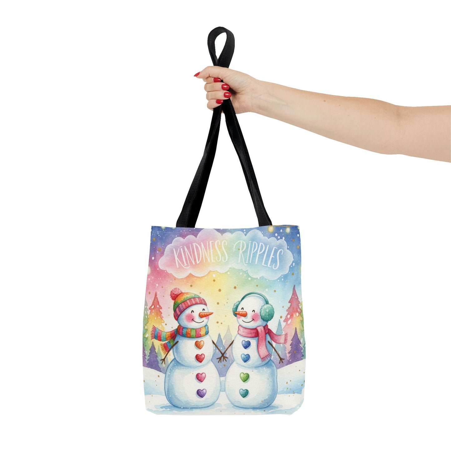 Whimsical Snowman Tote Bag - Kindness Ripples Design