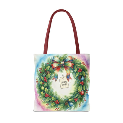 Holiday Wreath Tote Bag - Perfect for Christmas and Winter Celebrations