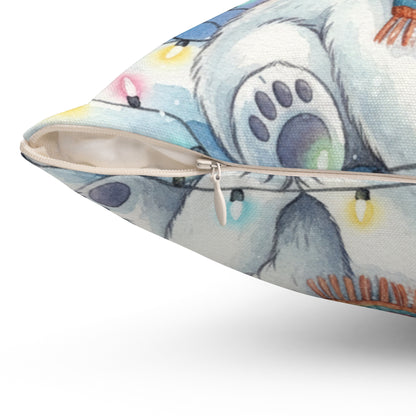 Cute Polar Bear Christmas Pillow