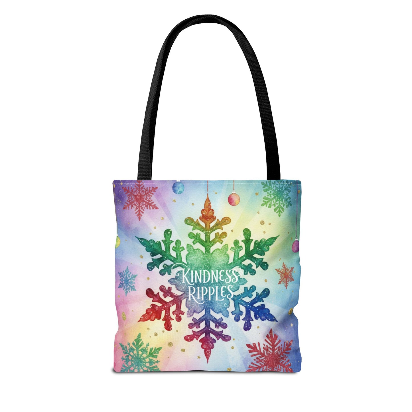 Kindness Ripples Winter Snowflake Tote Bag Colorful Kindness