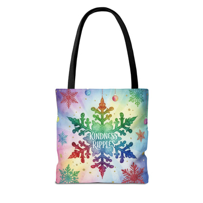 Kindness Ripples Winter Snowflake Tote Bag Colorful Kindness