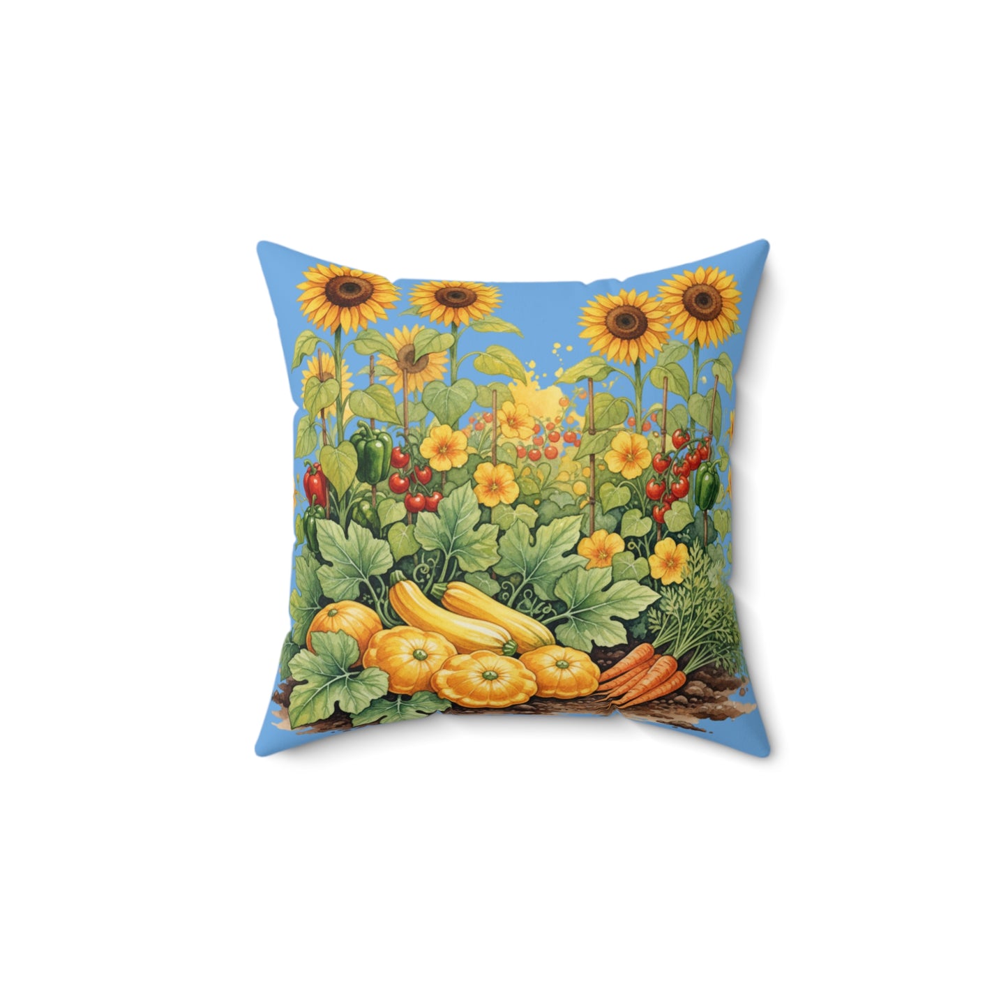 Garden Path of Sunshine: Watercolor Harvest Journey Pillow