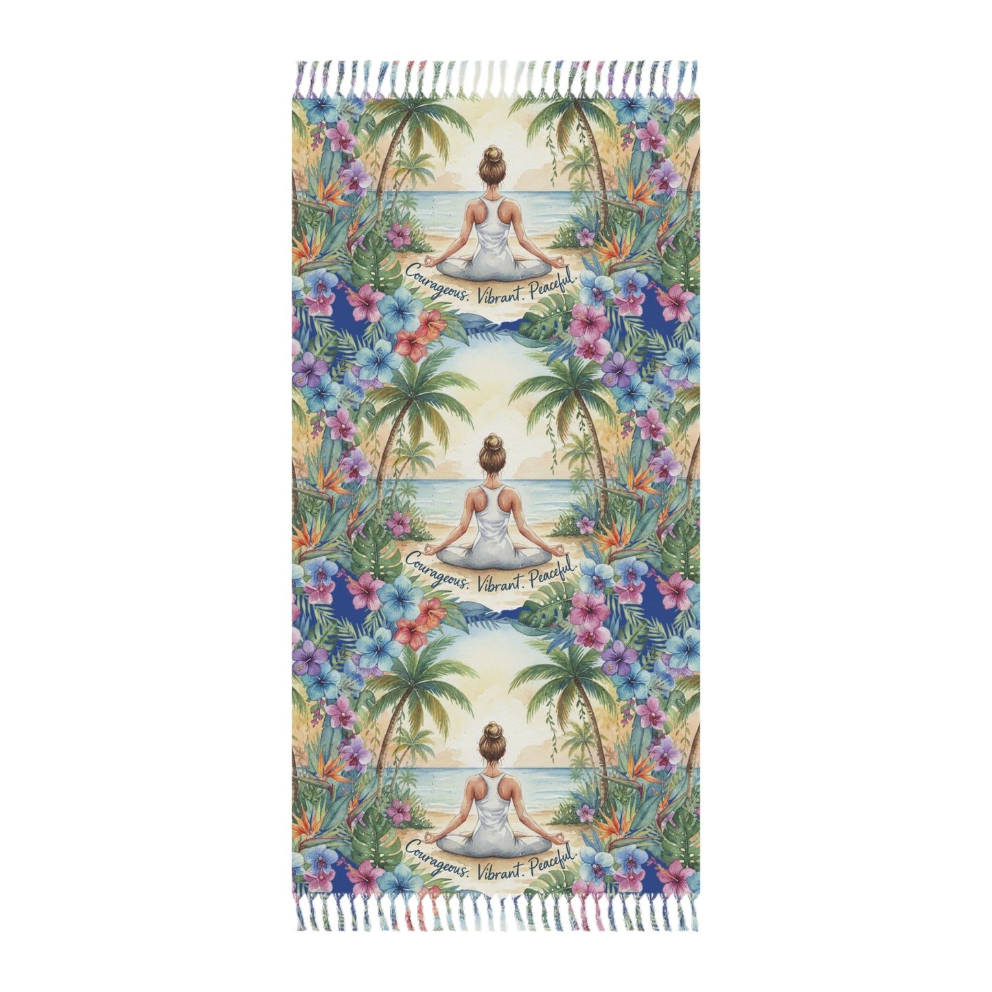 The Rachel - Bohemian Beach Towel - Serene Floral Design for Relaxation