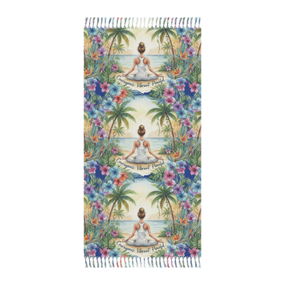The Rachel - Bohemian Beach Towel - Serene Floral Design for Relaxation