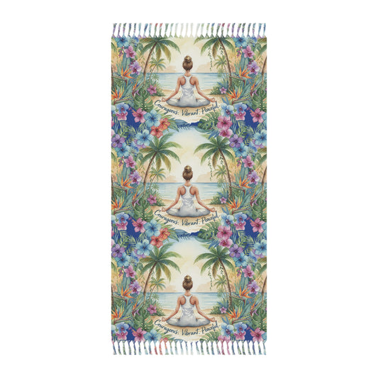 The Rachel - Bohemian Beach Towel - Serene Floral Design for Relaxation