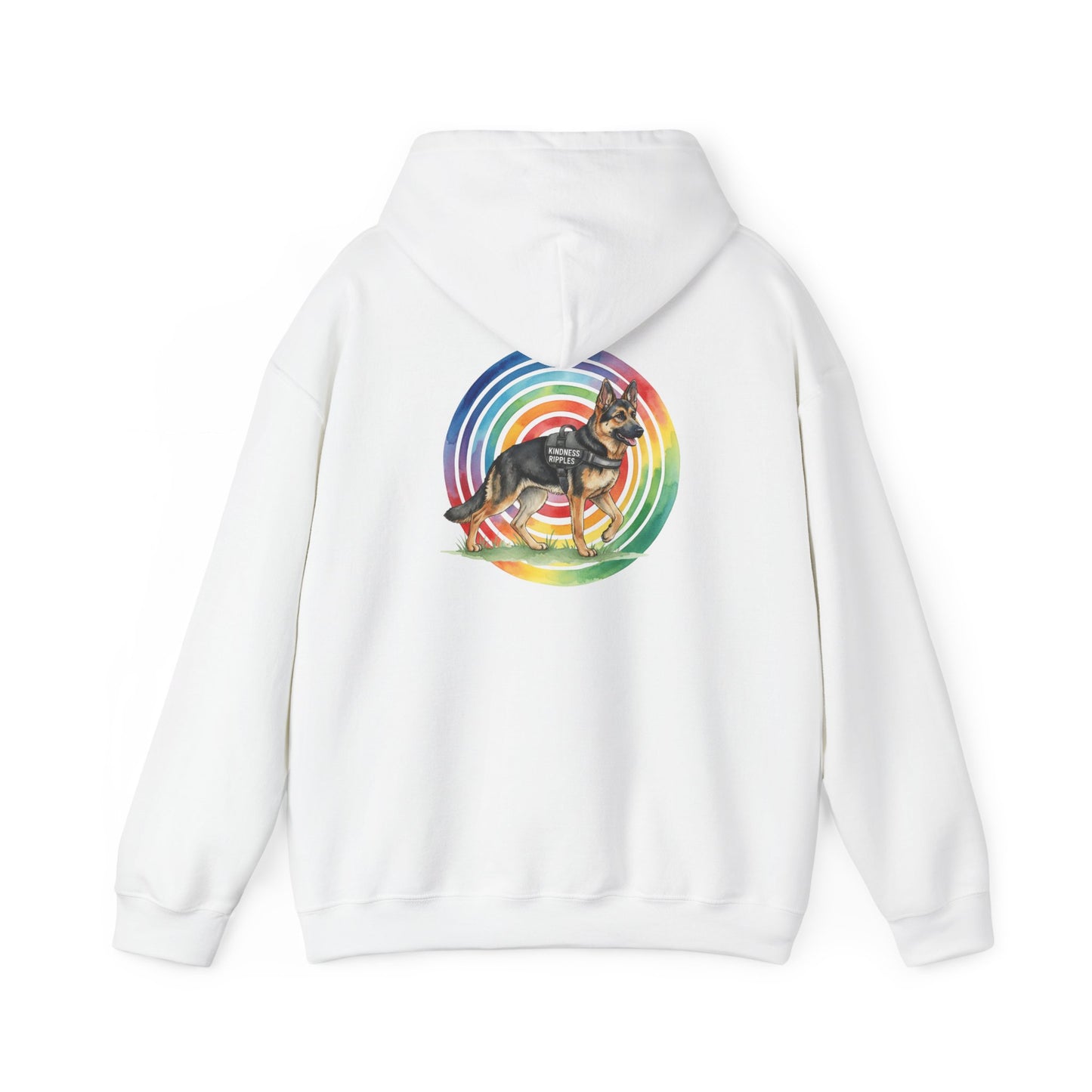 German Shepherd Rainbow Paw Hoodie --Pet Lover Sweatshirt  --Front and Back--Kindness Ripples