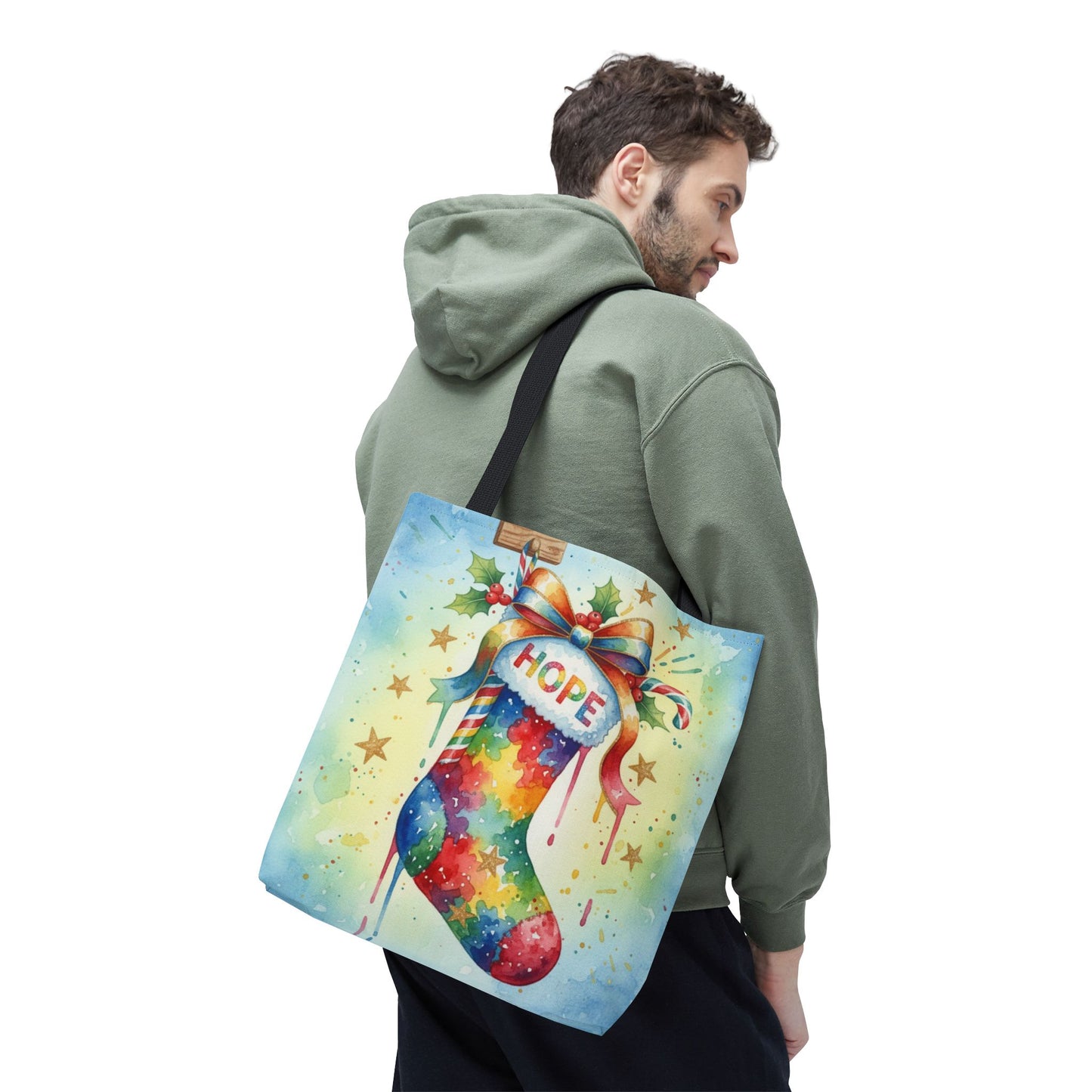 Colorful Holiday Hope Tote Bag