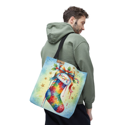 Colorful Holiday Hope Tote Bag