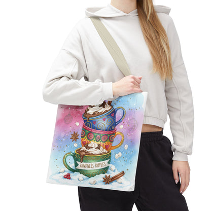 Colorful Hot Cocoa Tote Bag – Festive Winter Vibes
