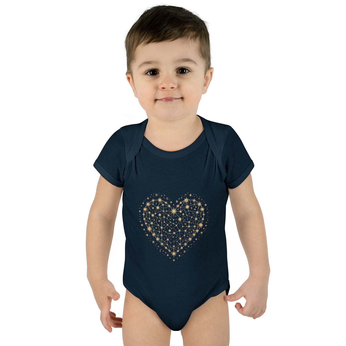 Heart Star Pattern Infant Bodysuit