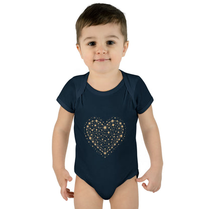 Heart Star Pattern Infant Bodysuit