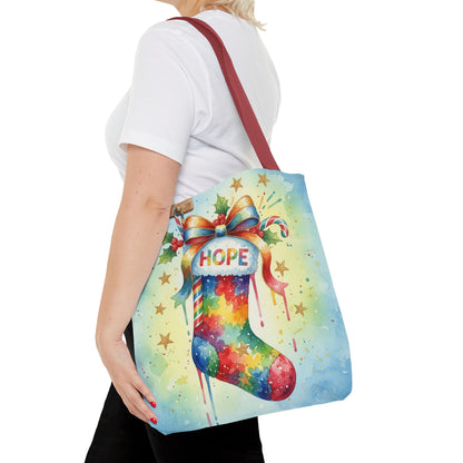 Colorful Holiday Hope Tote Bag