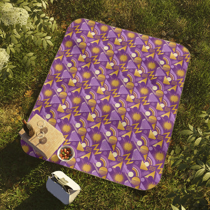 Purple Geometric Pattern Picnic Blanket