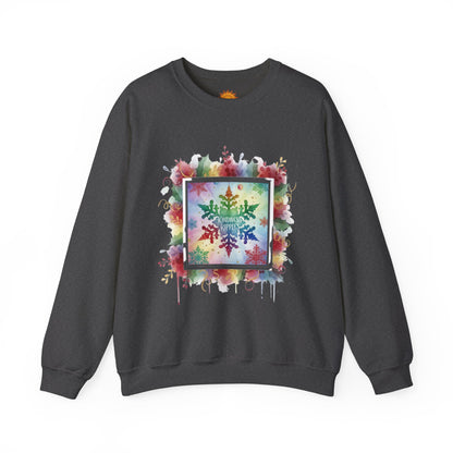 Rainbow Snowflake Kindness Crewneck Sweatshirt