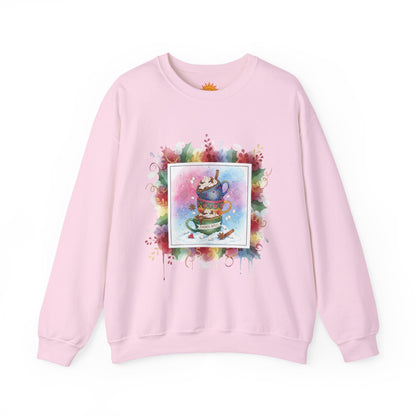 Cozy Holiday Crewneck Sweatshirt - Hot Cocoa Vibes