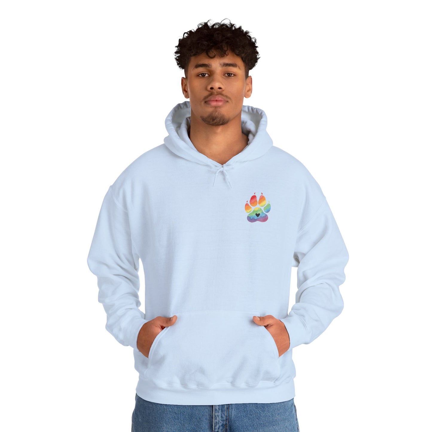 German Shepherd Rainbow Paw Hoodie --Pet Lover Sweatshirt  --Front and Back--Kindness Ripples