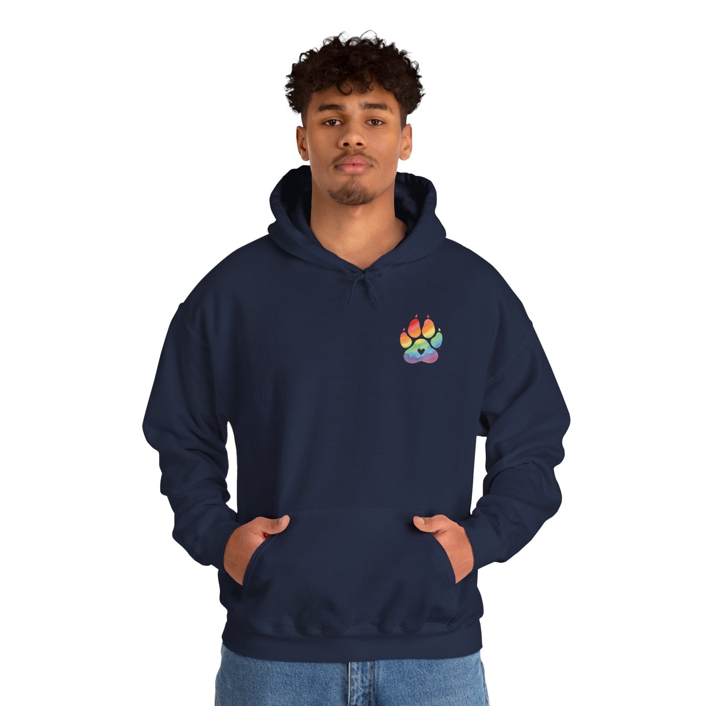 German Shepherd Rainbow Paw Hoodie --Pet Lover Sweatshirt  --Front and Back--Kindness Ripples