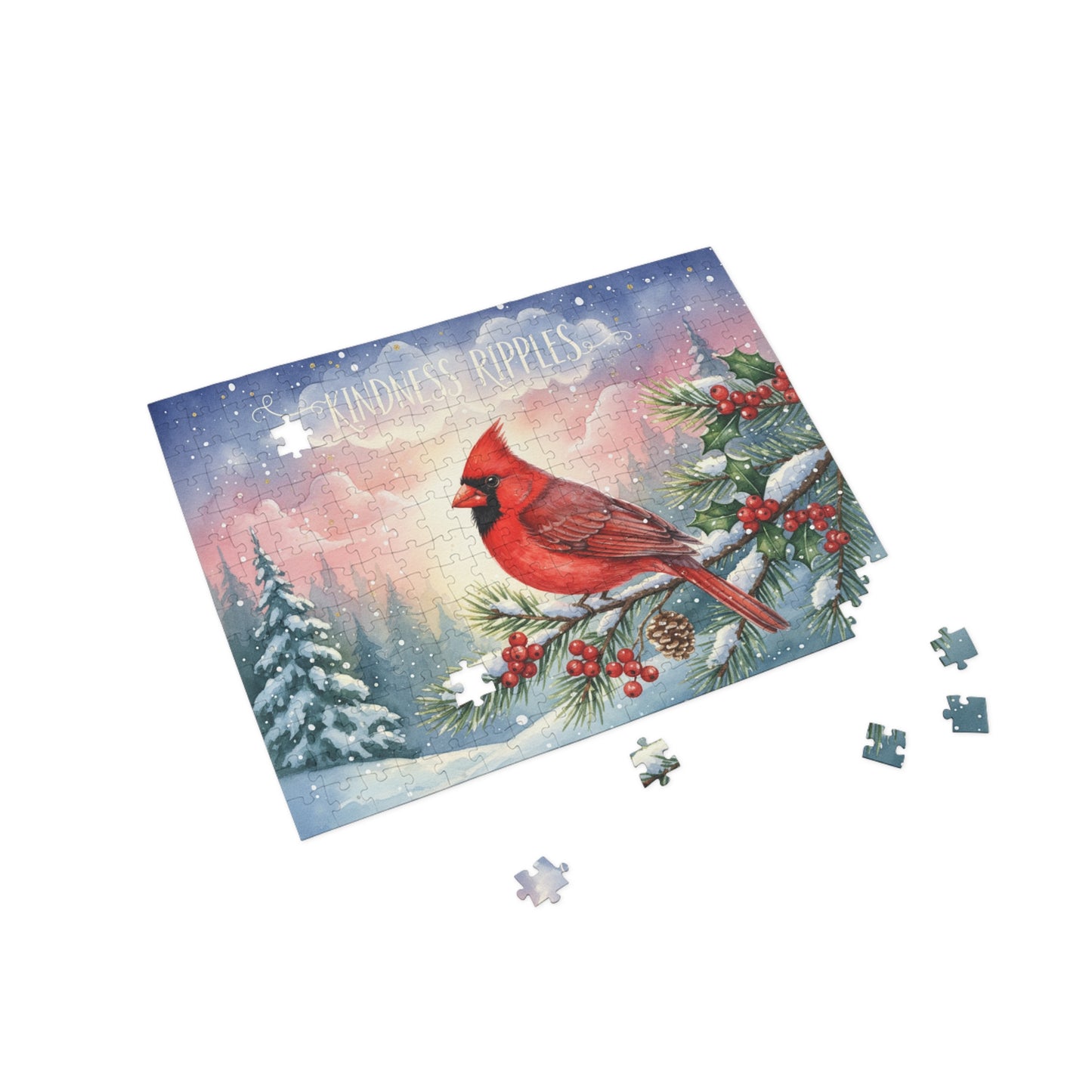Kindness Ripples Cardinal Puzzle - 1000-Piece Winter Scene