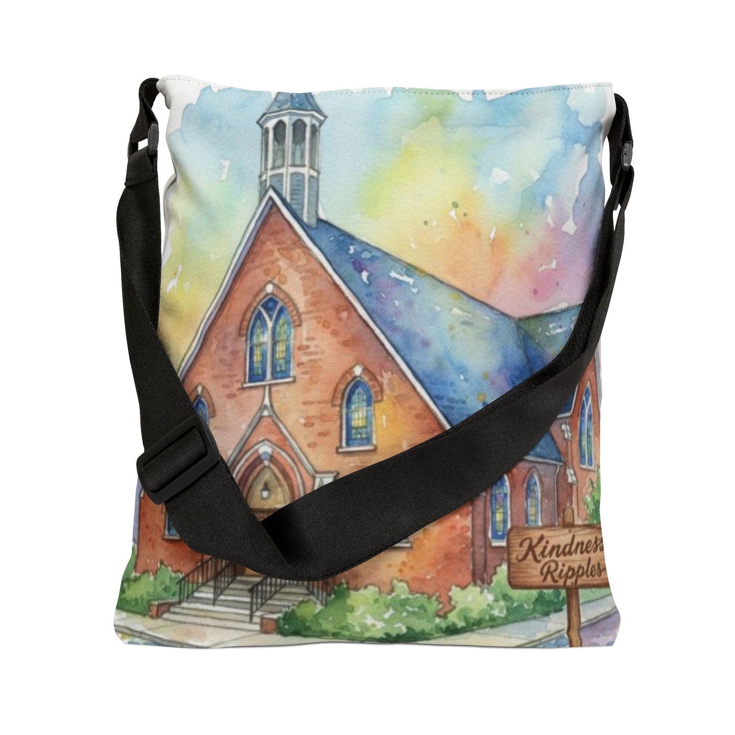 Colorful Church Adjustable Tote Bag - Perfect for Everyday Use -Homage to the St. William Community