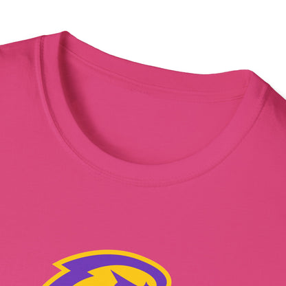 Eagle Head Graphic T-Shirt — Purple & Gold Sports Logo Tee