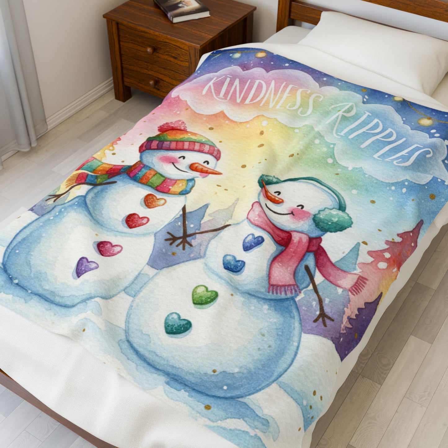 Kindness Ripples Velveteen Plush Blanket