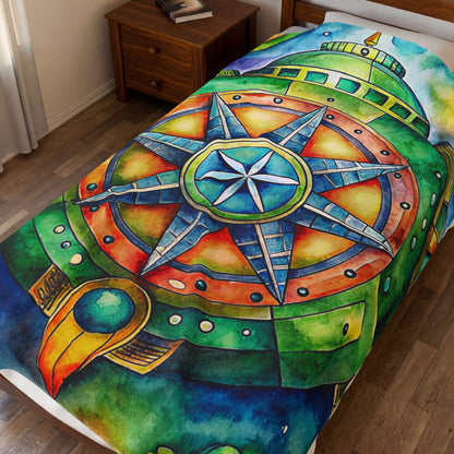 Velveteen Plush Blanket — Rainbow Heart Constellation Throw