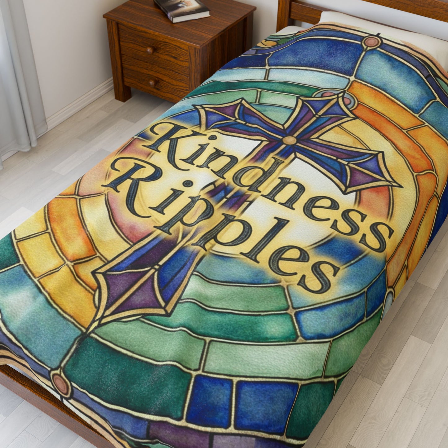 Kindness Ripples Velveteen Plush Blanket - Cozy Decorative Throw