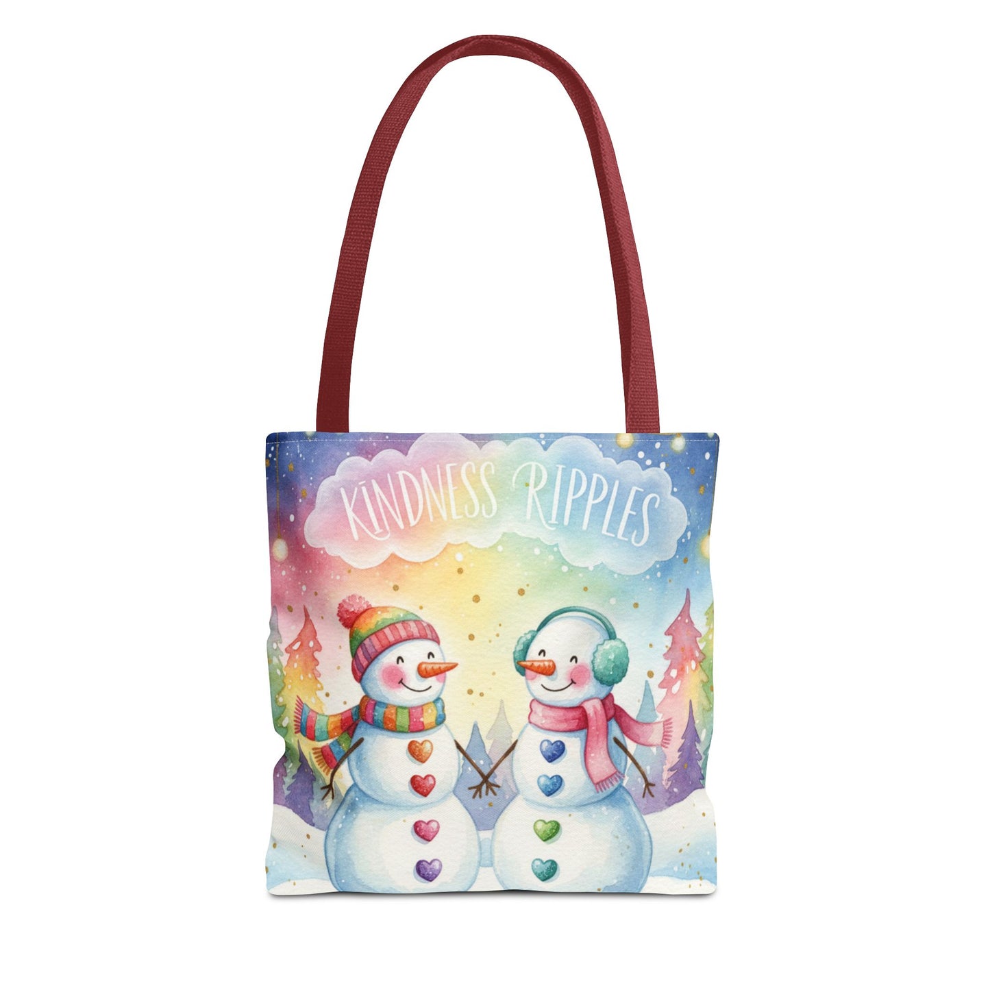 Whimsical Snowman Tote Bag - Kindness Ripples Design
