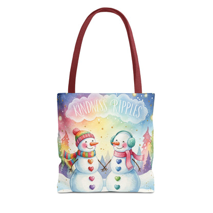 Whimsical Snowman Tote Bag - Kindness Ripples Design
